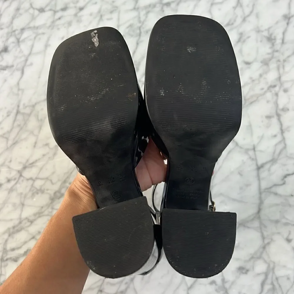 Women’s Platform Heels~Black Patent Leather Size 8 Mundial
